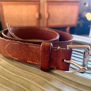 Men's polo Ralph Lauren calfskin saddle leather Brown Belt 35” 35/95 1” wide